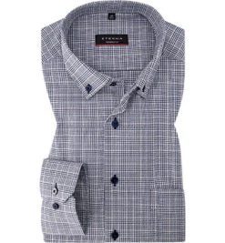 Eterna Hemd, Modern Fit, Baumwolle, Dunkelblau Kariert