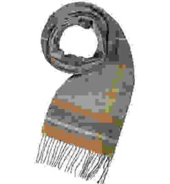 Bugatti Schal, Wolle-Kaschmir, Grau-ocker Kariert 7 Bugatti Schal, Wolle-Kaschmir, Grau-ocker Kariert -Maenner Mode Haus 400893 norm 1