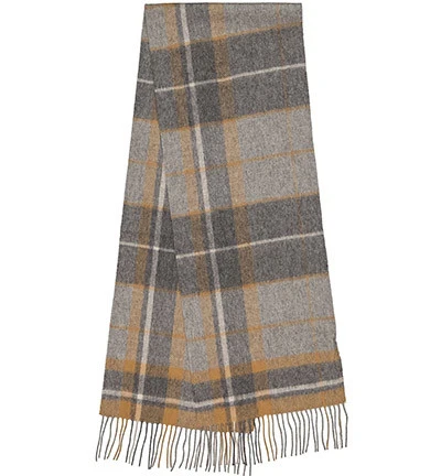 Bugatti Schal, Wolle-Kaschmir, Grau-ocker Kariert 4 Bugatti Schal, Wolle-Kaschmir, Grau-ocker Kariert – Bild 2