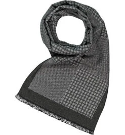 Bugatti Schal, Viskose, Hellgrau-mittelgrau Gemustert