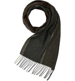 Bugatti Schal, Wolle-Kaschmir, Dunkelgrün-braun Kariert