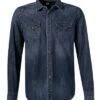 Replay Jeanshemd, Bio Baumwolle, Dunkelblau -Maenner Mode Haus  401237 norm