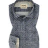 Hemd, Shaped Fit, Baumwolle CO2-Neutral, Blau Gemustert