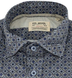 Hemd, Shaped Fit, Baumwolle CO2-Neutral, Blau Gemustert -Maenner Mode Haus  401542 norm2