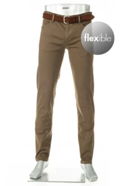 Alberto Jeans Pipe, Regular Fit, Baumwolle T400®, Militärgrün