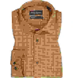 Marc O'Polo Hemd, Regular Fit, Bio Baumwolle, Sand Kariert -Maenner Mode Haus  402082 norm 1