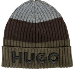 Hugo Mütze, Schurwolle, Oliv-braun-grau -Maenner Mode Haus  402143 norm2