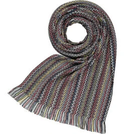 Missoni Schal, Wolle, Grau-multicolor