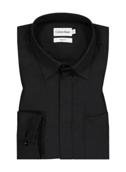Calvin Klein Hemd, Regular Fit, Flanell, Schwarz