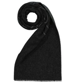 Emporio Armani Schal, Wolle, Schwarz-grau Meliert