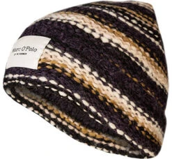 Marc O'Polo Mütze, Baumwolle-Alpaka, Multicolor Gesstreift