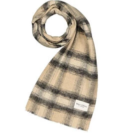 Marc O'Polo Schal, Flanell, Beige-schwarz Kariert