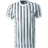 Fred Perry T-Shirt, Baumwolle, Weiß-schwarz Gestreift -Maenner Mode Haus  402875 norm