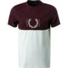 Fred Perry T-Shirt, Baumwolle, Bordeaux-ecru 1 Fred Perry T-Shirt, Baumwolle, Bordeaux-ecru -Maenner Mode Haus 402880 norm