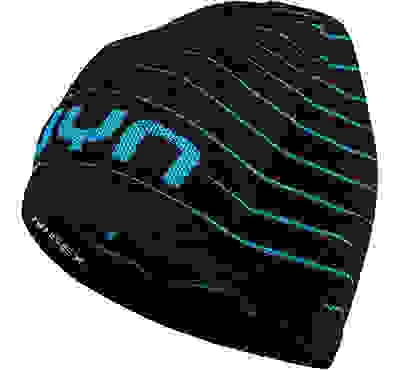 UYN Beanie, Mikrofaser, Schwarz-blau Gestreift 5 UYN Beanie, Mikrofaser, Schwarz-blau Gestreift – Bild 3