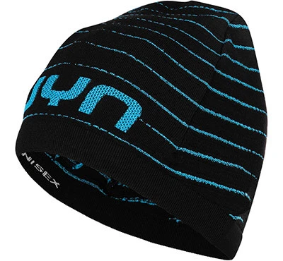 UYN Beanie, Mikrofaser, Schwarz-blau Gestreift 3 UYN Beanie, Mikrofaser, Schwarz-blau Gestreift