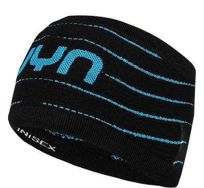 UYN Stirnband, Mikrofaser, Schwarz-blau Gestreift 3 UYN Stirnband, Mikrofaser, Schwarz-blau Gestreift