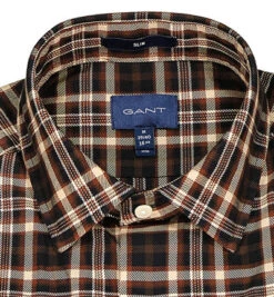 Gant Hemd, Slim Fit, Twill, Braun-beige Kariert -Maenner Mode Haus  403367 norm2