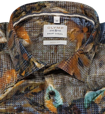 OLYMP Hemd, Body Fit, Baumwolle, Messing Gemustert 4 OLYMP Hemd, Body Fit, Baumwolle, Messing Gemustert – Bild 2