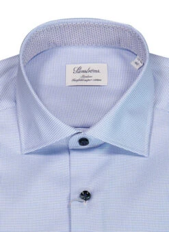 Stenströms Hemd, Slimline, Baumwolle, Hellblau Meliert -Maenner Mode Haus  403692 norm2