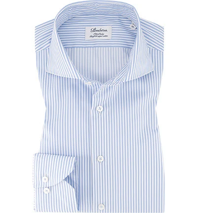 Stenströms Hemd, Fitted Body, Twill, Hellblau-weiß Gestreift 3 Stenströms Hemd, Fitted Body, Twill, Hellblau-weiß Gestreift
