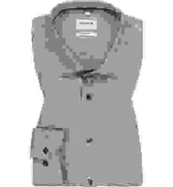 OLYMP Hemd, Body Fit, Baumwoll-Stretch, Extra Langer Arm, Marineblau Meliert -Maenner Mode Haus  404421 norm 1