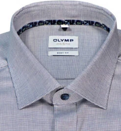 OLYMP Hemd, Body Fit, Baumwoll-Stretch, Extra Langer Arm, Marineblau Meliert -Maenner Mode Haus  404421 norm2