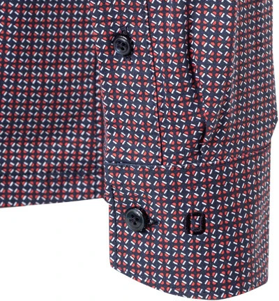 OLYMP Hemd, Modern Fit, Jersey Schnelltrocknend, Extra Langer Arm, Blau-rot Gemustert 4 OLYMP Hemd, Modern Fit, Jersey Schnelltrocknend, Extra Langer Arm, Blau-rot Gemustert – Bild 2