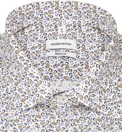 Seidensticker Hemd, Regular Fit, Baumwolle, Weiß-braun Gemustert -Maenner Mode Haus  404505 norm2