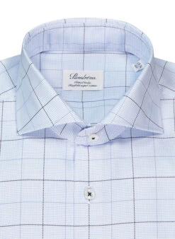 Stenströms Hemd, Fitted Body, Baumwolle, Hellblau Kariert -Maenner Mode Haus  404560 norm2