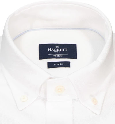 Hackett Hemd, Slim Fit, Piqué, Weiß 4 Hackett Hemd, Slim Fit, Piqué, Weiß – Bild 2