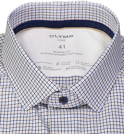 OLYMP Hemd, Modern Fit, Baumwoll-Stretch Geruchshemmend, Navy-natur Kariert 5 OLYMP Hemd, Modern Fit, Baumwoll-Stretch Geruchshemmend, Navy-natur Kariert – Bild 3
