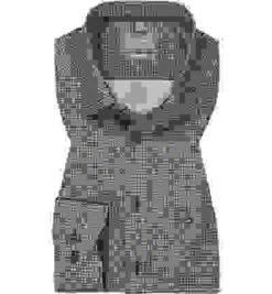 OLYMP Hemd, Comfort Fit, Baumwolle, Blau-orange Gemustert -Maenner Mode Haus  405511 norm 1