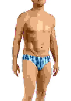 Badeslip BLU2250, Mikrofaser, Blau-weiß Gemustert -Maenner Mode Haus  405559 norm 1