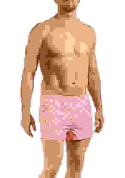 Badeshorts, BLU2255, Mikrofaser, Rot-weiß Gemustert -Maenner Mode Haus  405574 norm 1