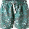 Bugatti Badeshorts, Mikrofaser, Grün Gemustert -Maenner Mode Haus  405601 norm