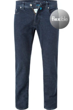 Maenner Mode Haus 24 Pierre Cardin Jeans, Tapered Fit, Bio Baumwoll-Stretch, Dunkelblau