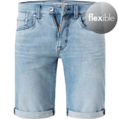 Pierre Cardin Jeansshorts, Baumwoll-Stretch, Hellblau