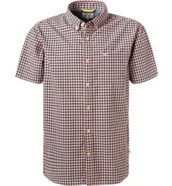 Camel Active Kurzarmhemd, Regular Fit, Baumwolle, Lachs-navy Kariert