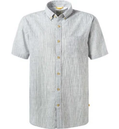 Camel Active Kurzarmhemd, Regular Fit, Baumwolle, Nachtblau-ecru Gestreift