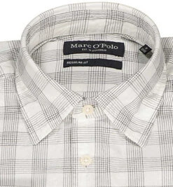Marc O'Polo Hemd, Regular Fit, Bio Baumwolle, Weiß-schwarz Kariert -Maenner Mode Haus  406274 norm2