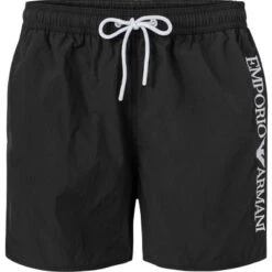 Emporio Armani Badeshorts, Mikrofaser, Dunkeloliv