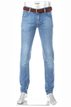 Alberto Jeans Slipe, Tapered Fit, Baumwoll-Stretch, Mittelblau