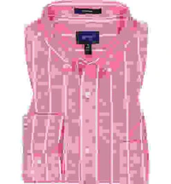 Gant Hemd, Regular Fit, Bio Baumwolle, Rosa-weiß Gestreift -Maenner Mode Haus  406506 norm 1
