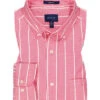 Gant Hemd, Regular Fit, Bio Baumwolle, Rosa-weiß Gestreift -Maenner Mode Haus  406506 norm