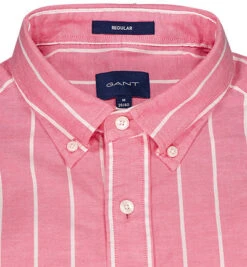 Gant Hemd, Regular Fit, Bio Baumwolle, Rosa-weiß Gestreift -Maenner Mode Haus  406506 norm2