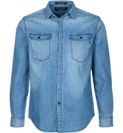 Replay Jeanshemd, Baumwolle, Mittelblau