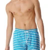 Schiesser Badeshorts, Mikrofaser, Aqua-weiß Gestreift -Maenner Mode Haus  406800 norm