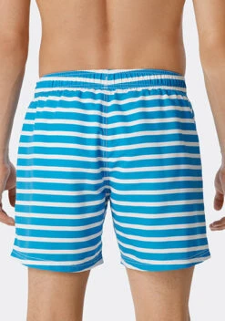 Schiesser Badeshorts, Mikrofaser, Aqua-weiß Gestreift -Maenner Mode Haus  406800 norm2