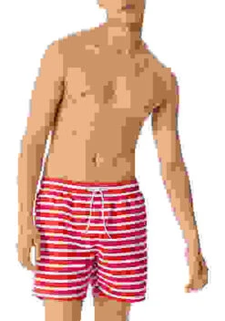 Schiesser Badeshorts, Mikrofaser, Rot-weiß Gestreift -Maenner Mode Haus  406802 norm 1